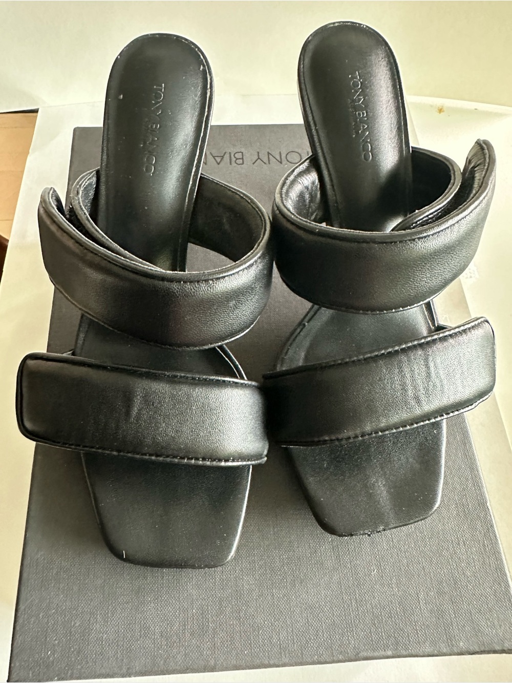 Tony Bianco Black Double-Padded Slide Mules